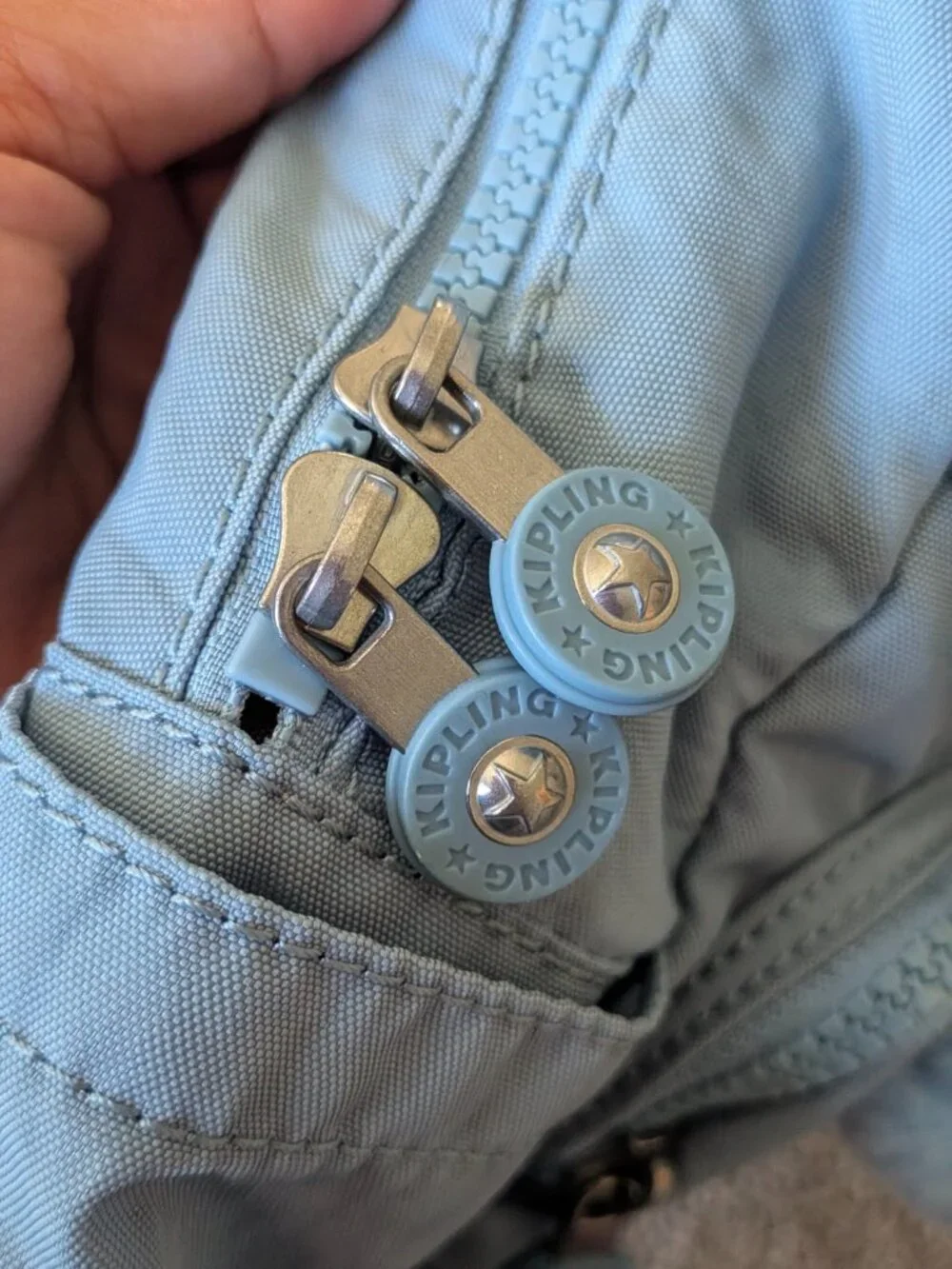 Kipling blue backpack with keychain